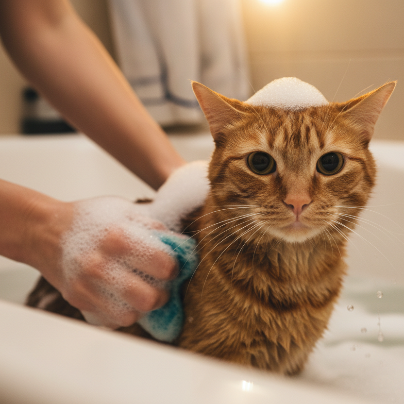 Baño para gato